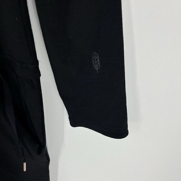 Indygena Dress Size Medium Black Drawstring Tie Waist Casual Pockets V Neck - Picture 6 of 9